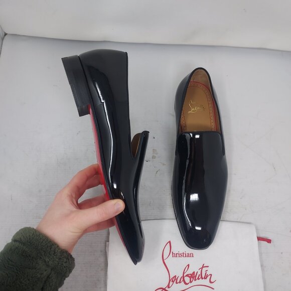 Christian Louboutin MENS Dandelion Black Patent Loafer Shoe main image 9
